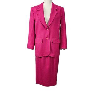 Pendleton Vintage 100% Virgin Wool Blazer Skirt Set Pink